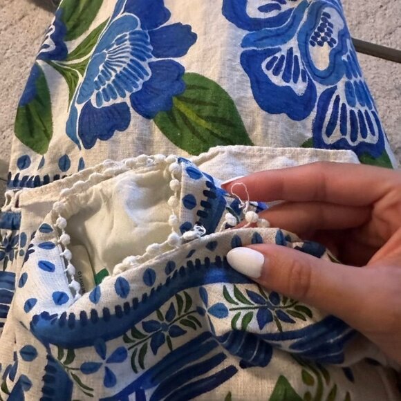 Farm Rio Off White Macaw Flight Maxi Dress L Boho Linen Blend Tiered Summer - Picture 14 of 14